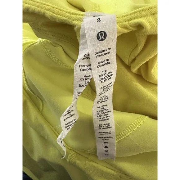 Lululemon Court Crush Dress Electric Lemon Yellow Tennis Pickleball Size 8 - Picture 13 of 16